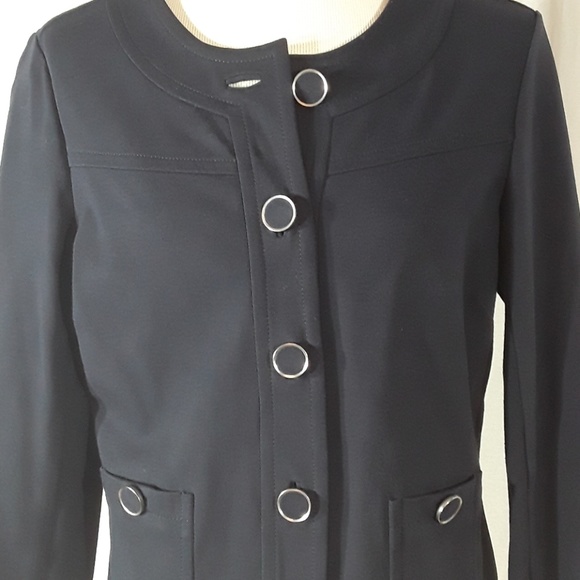 Banana Republic navy blue collarless jacket - Picture 2 of 7